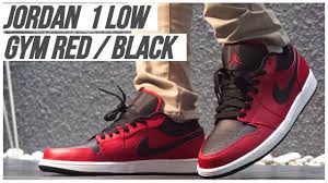 The best jordans on a budget! Air Jordan 1 Low Gym Red Black White On Feet Close Up 360 Youtube