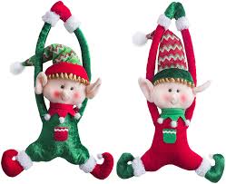 Free for commercial use high quality images Amazon Com Wewill Adorable Christmas Elves Set Of 2 Boy And Girl Christmas Door Hanging Ornaments Home Decor Plush Characters 16 Inch Toys Games