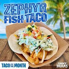 The jimmy hula's food truck is headed to a gathering near you! Jimmy Hula S Fish Tacos Burgers And Beer May Taco Of The Month The Zephyr Fish Taco Crispy Battered Whitefish Cheddar Jack Cheese Slaw Voodoo Sauce And Fresh Pineapple Mango Pico Facebook