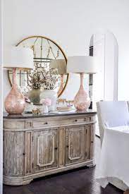Spring Home Tour Styled For The Season By Decor Gold Designs Dining Room Buffet Decor Pink Dining Rooms Sideboard Decor Dining Room