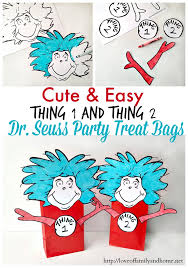 Thing 1 & thing 2 costumes. Thing 1 Thing 2 Dr Seuss Party Favors Treat Bags Love Of Family Home