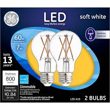 Ge 2 Pack 7 Watt Led Soft White Dimmable A19 Light Bulbs 37674 Blain S Farm Fleet
