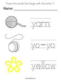 Trace The Words That Begin With The Letter Y Coloring Page Lettering Y English Worksheets For Kindergarten Phonics Worksheets Free