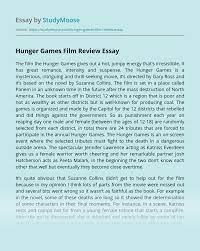 Hunger Games Film Review Free Essay Example