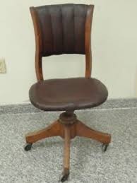 Antique W H Gunlocke Leather Swivel Desk Office Chair Chair Office Chair Wood Desk Chair