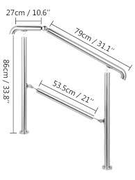Building a handrail yourself is an inexpensive way to add a new look and feel to stairs in your home, whether indoors or outdoors. Handrails For Outdoor Steps 85 Cm For Elderly And Disabled With Complete Kit Height 1 To 3 Steps Stainless Steel 304 Handrail Fits Building Supplies Tools Home Improvement Femsa Com