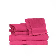 Bathroom rugs & bath mats. Espalma Deluxe 6 Piece Fuchsia Solid Cotton Bath Towel Set 843464 The Home Depot