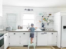Just your average girl, tinkering around her kitchen. How To Build Style Open Shelves In Your Kitchen Fun Summer Orange Themed Kitchen We Lived Happily Ever After