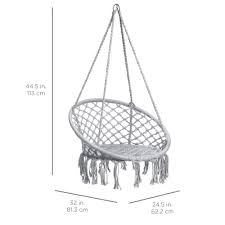 best choice products handmade rope hammock w tassels gray walmart com in 2020 hanging chair hanging swing chair hammock swing