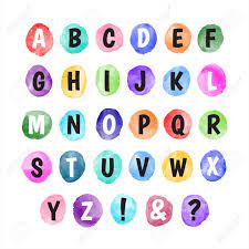 30+ gold lettering for instagram highlight covers, cute minimalist . Cute Alphabet Letters On Creative Colorful Watercolor Background Watercolor Vector Round Hand Drawn Spots Brush Strokes Rainbow Colors Paint Smears Uneven Doodle Circles Text Design Elements Set Royalty Free Cliparts Vectors And
