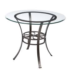Furniture of america priscilla rectangular tempered glass top dining table, high gloss base, black furniture of america. Round Glass Top Dining Table With Durable Metal Base Fastfurnishings Com