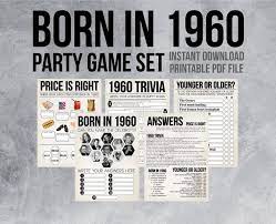 Florida maine shares a border only with new hamp. Born In 1960 60th Birthday Party Games 1960 Trivia Games Etsy 40th Birthday Party Games 50th Birthday Party Games Anniversary Party Games