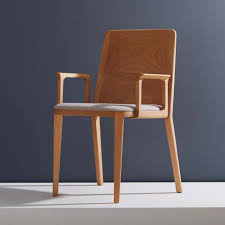Minimal Style Solid Wood Chair Textile Seating Solid Backboard With Arms In 2020 Solid Wood Chairs Solid Wood Dining Chairs Wood Chair