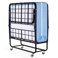 Inofia Foldable Folding Bed Rollaway Extra Guest Bed With 5 Inch Memory Foam Mattress And Portable Metal Frame On Wheels Easy Storage Space Saving Twin S With Images