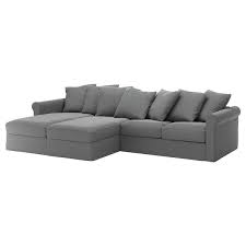 Gronlid Sectional 4 Seat With Chaise Ljungen Medium Gray Ikea Fabric Sofa Deep Seat Cushions Ikea