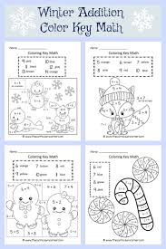Winter Coloring Key Math Christmas Math Worksheets Christmas Math Winter Math