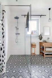 A small glass buffet holds towels and bathroom staples. The Top 97 Best Black And White Bathroom Ideas Interior Home And Design