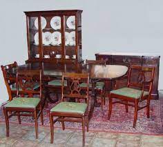 From the 1930s, in good condition. 1940 S Mahogany 9 Pc Dining Room Set Jun 26 2005 Burchard Galleries Inc In Fl 1940s Dining Room Dining Room Furniture Sets Bungalow Decor