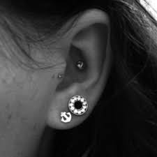 2nd Hole Gauged Halo Earrings Studs Cute Ear Piercings Pretty Earrings