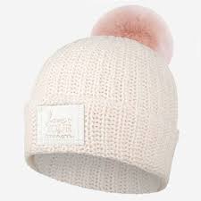 Blush Speckled Rose Foil Pom Beanie White Leather Patch Love Your Melon Pom Beanie Leather Patches Love Your Melon