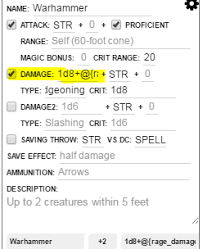 Quick and simple guide to d d 5e damage types the alpine dm as compared to skills in past versions of dnd, 5e has gone a long way to simplify the system and make it much easier to use and understand. Community Forums 5e Ogl Barbarian Rage Modifier Roll20 Online Virtual Tabletop