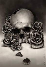 Skull And Roses An Art Print By Rodger Pister Skulls And Roses Skull Skull Art