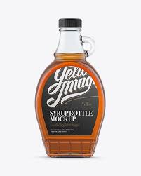 Download Glass Bottle With Maple Syrup Psd Mockup Free Photoshop Mockups Download PSD Mockup Templates