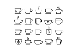 Coffee Cup Vector Line Icons Coffee Cup Tattoo Coffee Icon Coffee Cup Icon