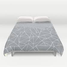 Geometric Grey Grid Bedding Society6 Projectm Emelinetate Bedding Duvet Geometric Grey Gray Grid Gray Duvet Cover Duvet Covers Duvet