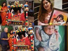 Meghana raj and chiranjeevi sarja were blessed with a son on october 22. Take A Look At Meghana Raj And Chiranjeevi Sarja S Son And His Cradle Ceremony Kannada Movie News Times Of India