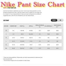 Nike Size Chart Nwt