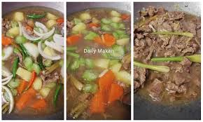 Akhir sekali masukkan daun ketumbar, hirisan bawang besar. Patut Pun Viral Sebab Sedap Sup Daging Ala Thai Ni Rasa Dia Lain Daripada Yang Lain Ini Dia Resepinya Daily Makan