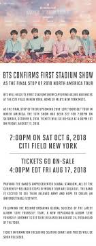 Bts Confirms First Stadium Show In The U S Omonatheydidnt