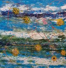 Hd to 4k quality, all ready for download! Yellow Flowers In The Blue Pond By Lauraartist68 Painting By Laura Bernardeschi Saatchi Art