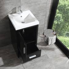 Wood color 16 bathroom vanity cabinet combo set undermount resin vessel sink. Kitchen Bath Fixtures Walcut 18inch Black Bathroom Vanity Mdf Wood Cabinet Resin Counter Top Vessel Sink Set With Faucet And Pop Up Drain Tools Home Improvement Kitchen Bath Fixtures