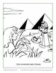 Download this adorable dog printable to delight your child. God Protected Baby Moses Coloring Page