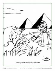 Read why and what happened next. God Protected Baby Moses Coloring Page