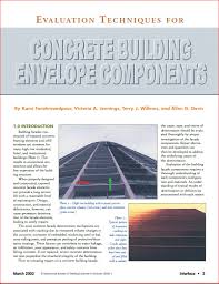 Evaluation Techniques for Concrete Building Envelope Components