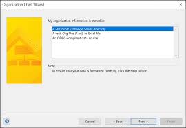 using visio org chart wizard to work with exchange online