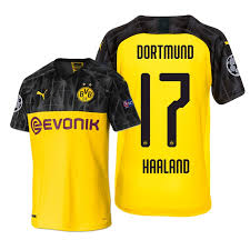 Borussia dortmund expect erling braut haaland to be fit for their champions league last 16, return leg at home to sevilla next week despite suffering an ankle injury after scoring twice on saturday. Erling Haaland Borussia Dortmund Puma Cup Jersey Champions League Black Yellow