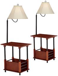 Not only do our mission style floor lamps look great, but they can serve as a task light for reading, or they help light up dark corners of a room. Regency Hill Farmhouse Mission Style Floor Lamps Set Of 2 With End Table Brown Wood Fabric Empire Shade For Living Room Bedroom Walmart Com Walmart Com