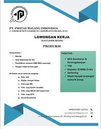 Cari loker terbaru di lowongankerja15.net.! Pt Protas Malang Indonesia Malang Facebook