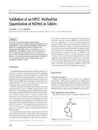 Pdf Validation Of An Hplc Method For Quantitation Of Mdma