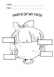 English Worksheet Parts Of My Face Kindergarten Worksheets Face Vocabulary Worksheets