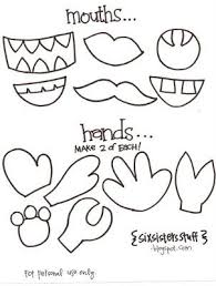 Printable Pieces For Monster Puppets Make Cardboard Stencils For The Kids To Trace On Construction Paper Monster Crafts Make Your Own Monster Monster Puppet