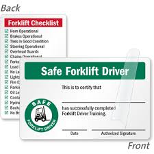 On one side the technology development has made the work easier, faster, and more accurate. Forklift Certification Cards Forklift Driver Wallet Cards