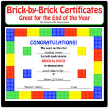 There is no registration required and each printable certificate template can be customized online within minutes. Brick By Brick Lego Inspired End Of The Year Awards Certificates Editable