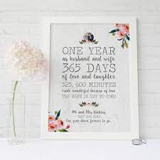 The obvious choice for a first anniversary gift is a nice notebook or a romantic love letter, but we've taken it a step further and found some first wedding anniversary gift ideas that offer plenty of playful and romantic fun. Personalised First Wedding Anniversary Gift Print By Heart Invites Notonthehighstreet Com