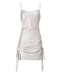 Ruched Slip Mini Dress Silk Dress Short Mini Dress Fashion