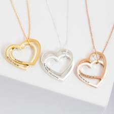 Custom Heart Necklace Engrave Heart Pendant Personalized Secret Message Charm Inspiration Quote Jewelry Sister Mother Gift Nm39f30 Custom Heart Necklace Engraved Hearts Engraved Necklace